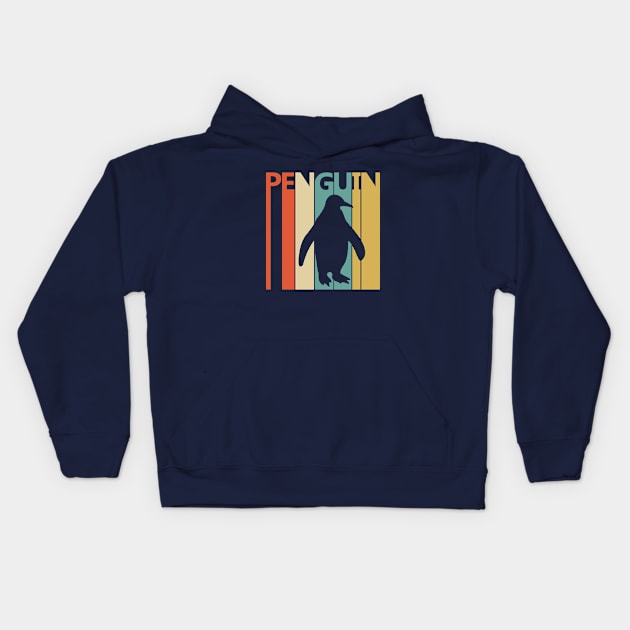 Vintage Retro Penguin Gift Kids Hoodie by GWENT